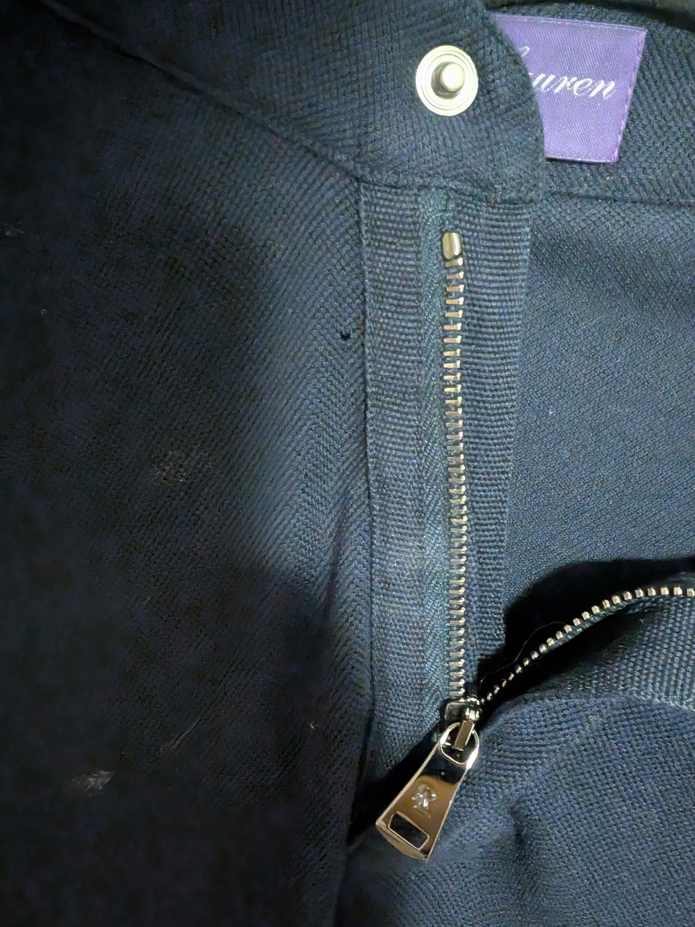 Ralph Lauren Dark Navy Zip Jacket with Metal Hardware